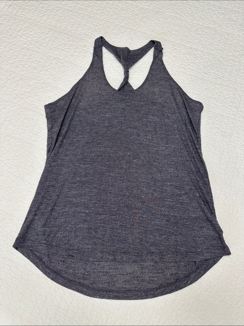 BALANCE Small Racerback Linen Blend NWOT Charcoal Twist-Back Racerback Tank